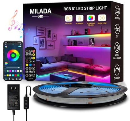 COB RGB Smart IC Strip Lights 20FT/6M UL-Color Flowing Strip Light