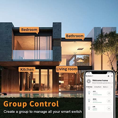 Smart Switch, WiFi Smart Light Switch Compatible with Amazon Alexa and Google Home, Neutral Wire Needed, with Remote Control, Timing Schedule, No hub Required MK36 (1Pack)