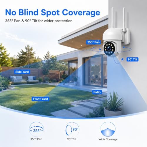 Camcamp Wireless Security Camera System with 10 Inch Monitor, 8 PTZ Cameras