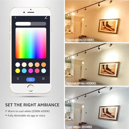 Tuya Bluetooth E14 Smart RGBCW Candle LED Light Bulbs, Music Sync Color Changing, App Control, 2Pack