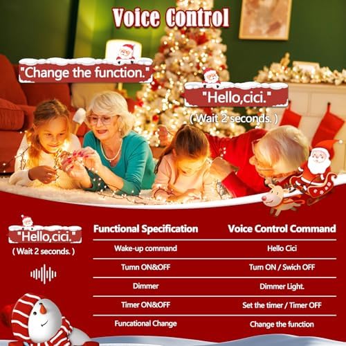 Voice Control 88 Ft 240 LED Smart String Lights with Remote, Warm White