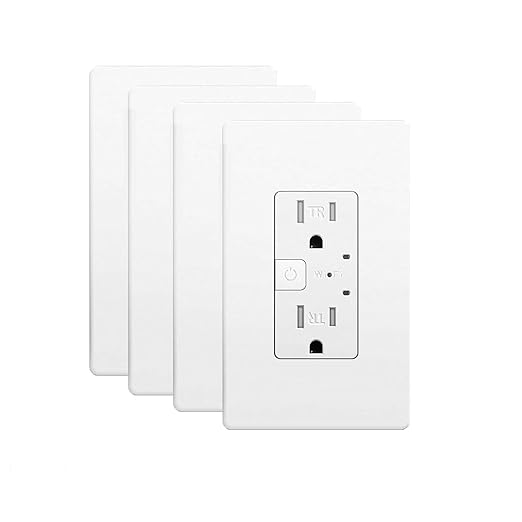 Smart Wall Outlet, TR Receptacle, Alexa & Google, 2.4 G WiFi, ETL&FCC, 4 PK