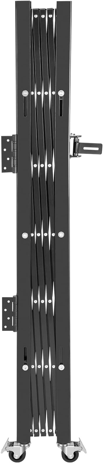 VEVOR Single Folding Security Gate, 61" H x 71" W Folding Door Gate, Steel Accordion Security Gate, Flexible Expanding Security Gate, 360° Rolling Barricade Gate, Scissor Gate/Door with Padlock