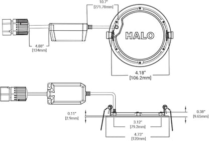 HALO Quicklink 4 Inch Canless Ultra-Thin Recessed Lighting LED Wafer Light for Ceiling and Shower - 1 Pack Add on Fixture - 640 Lumens - 5 Selectable Color Temperatures, for Residential dimmers