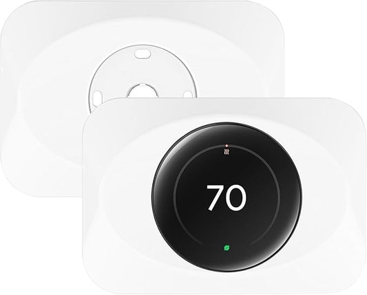 Wall Plate Cover Compatible with Google Nest Learning Thermostat (4th Gen), Practical Trim Kit for Nest Learning Thermostat 4, Snap fit Design (White, 2 Packs)