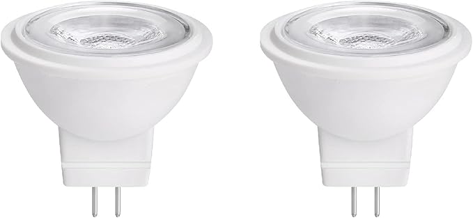 MR11 Gu4.0 Bi-pin LED Light Bulb 3W 12VAC/DC Low Voltage LED Spotlights Warm White 2700K-3000K for Outdoor Landscape Lighting and Indoor Recessed/Track Lights 2pcs