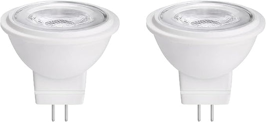 MR11 Gu4.0 Bi-pin LED Light Bulb 3W 12VAC/DC Low Voltage LED Spotlights Warm White 2700K-3000K for Outdoor Landscape Lighting and Indoor Recessed/Track Lights 2pcs