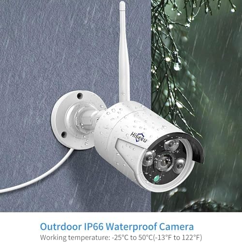 Hiseeu Camera Add on 2 Pack 3MP Outdoor Wireless Security Camera,Waterproof Outdoor Indoor 3.6mm Lens IR Cut Day & Night Vision, Plug-in Camera, Compatible 10CH Wireless Security Camera System