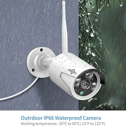 Hiseeu Camera Add on 2 Pack 3MP Outdoor Wireless Security Camera,Waterproof Outdoor Indoor 3.6mm Lens IR Cut Day & Night Vision, Plug-in Camera, Compatible 10CH Wireless Security Camera System