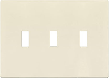 ENERLITES Screwless Triple Toggle Switch Wall Plate, Child Safe Light Switch Cover, Standard 3-Gang 4.68" x 6.53", Unbreakable Polycarbonate Thermoplastic, UL Listed, SI8813-LA, Glossy, Light Almond