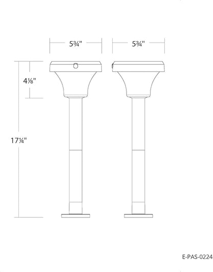 IntelliPath Solar Smart LED Landscape Path or Fence Post with Linkable IR Motion Sensor and Daylight Sensor 160 Lumens 8 Hours on Full Charge RGB Color Changing and Tunable White in Black (Pack of 2)