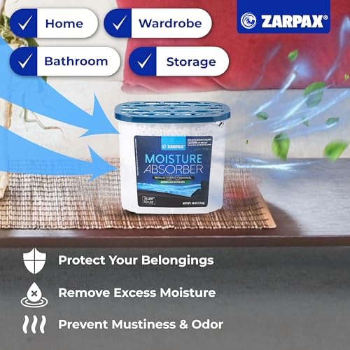 ZARPAX Moisture Absorber Activated Charcoal 18 oz Large - Set of 4