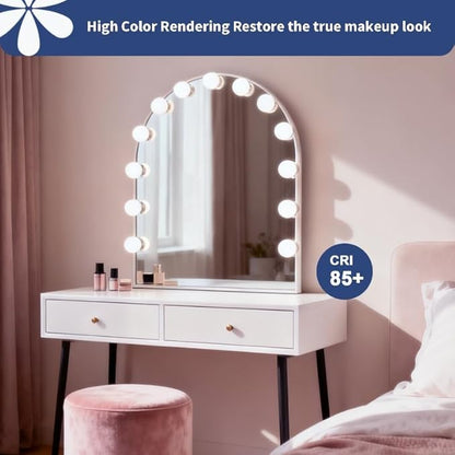 G25 LED Globe Light Bulbs,120V 5W(60W Equivalent), 5000K CRI85+ Daylight Bathroom,E26 Base,Eye-Friendly Vanity Round, Perfect for Vanity Makeup Mirror, Non-Dimmable (2 Pack)