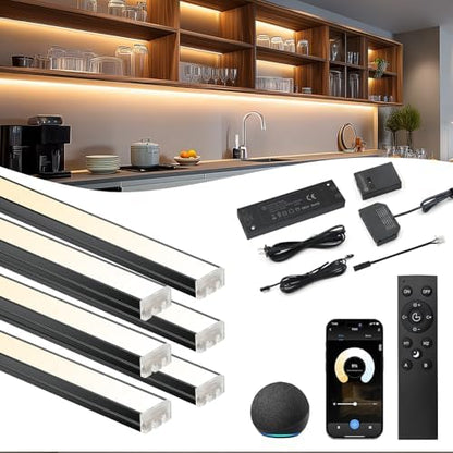 VST Smart Under Cabinet Lighting 6 Bars, App/Voice/Hand Wave Control, Black