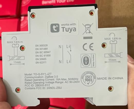 TONGOU ZigBee DIY Smart Switch 16A| DIN Rail Switch| 1P+N 90-240VAC| Real-time Power Monitoring| Remote Control and Set Timer for Home Automation| Support Tuya/Smart Life| Voice Control| FCC Certified