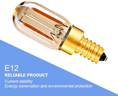 Ruiandsion E12 LED Bulb 1W Night Light 12-24V Chandelier Pendant Dimmable Candelabra Refrigerator Lights Freezer Fridge Lamp Bedroom Wall Sconces, Yellow 2200K (Pack of 10)