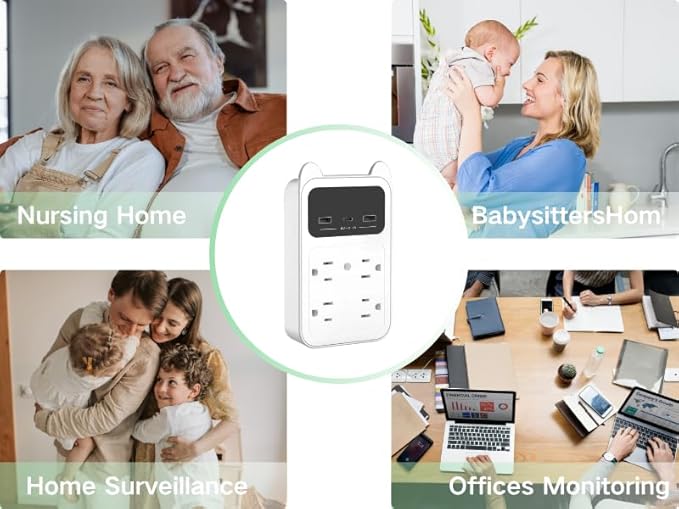 2026 Upgraded Outlet Camera - HD 2K Mini Wireless Nanny Cam Security Camera with Motion Detection - 120° Wide Angle for Discreet Home Indoor Security (White)