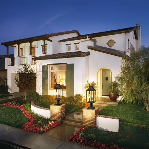 18.62'' Dusk to Dawn Post Light Outdoor, Large 3-Light Lamp Post Light