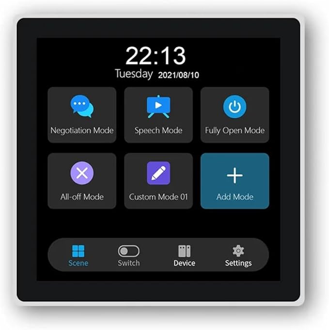 Tuya T3E Panel Switch Touch Screen Panel EU Smart Control Panel Switch Zigbee Smart Home Wall Push Light Switch,White