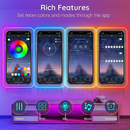 AILBTON 18m Smart Waterproof LED Neon Lights, Music Sync Color Changing, App & Remote Dual Control, High-Appearance Decor Lights for Multiple Scenes