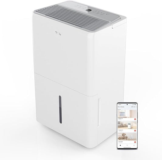 TCL 3000 Sq. Ft. Smart Dehumidifier, Energy Star Most Efficient 2024, Ultra-compact, 32 Pints Per Day, for Whole House, Basement, Bathroom & Bedroom, Compatible with Alexa/Google Assistant, (H32D44W)