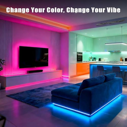 DAYBETTER Smart RGB Led Strip Lights, 150ft Led Lights for Bedroom with App Control, Multicolor Changing Led Light Strips Apply for Home Decor, Living Room, Kitchen, Home Party Decoration
