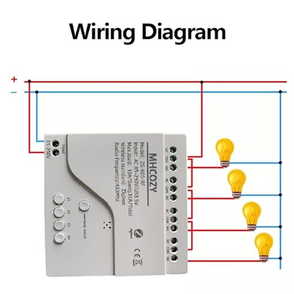 Smart Home Dry Contact Zigbee Relay Switch, 220V 4CH | Remote Control for Light sprinker Garage Door, Works with Amazon Alexa Google Home, Tuya Zigbee Hub Needed