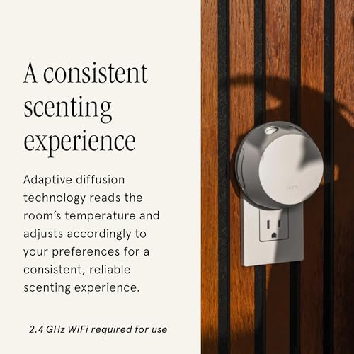 Pura Home 4 Fragrance Diffuser - Adjustable Home Diffuser with LED Light & Automatic Vial Detection - Wi-Fi Device for Personalized Home Scenting Experience - Long-Lasting Aroma