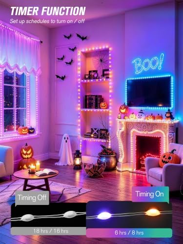 JMEXSUSS Smart RGB Fairy Lights, 33FT 100 LED Color Changing String Lights