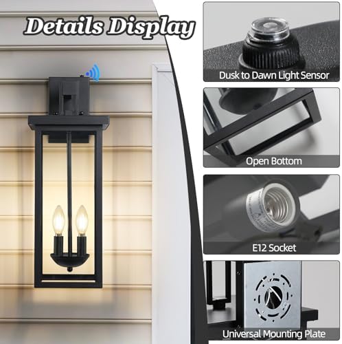 22 in Dawn to Dusk Outdoor Light Fixture,Large Outdoor Wall Lights
