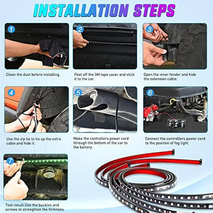 Nilight 4PCS RGB LED Underglow Lights Strip with APP & Remote Control