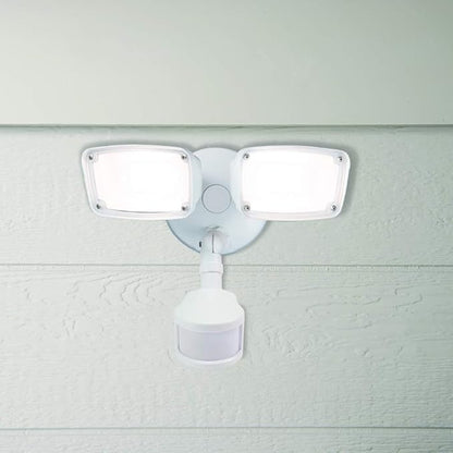 HALO Home 180-Degree Smart Bluetooth Motion Activated Outdoor Integrated LED Flood Light with Tunable CCT, White
