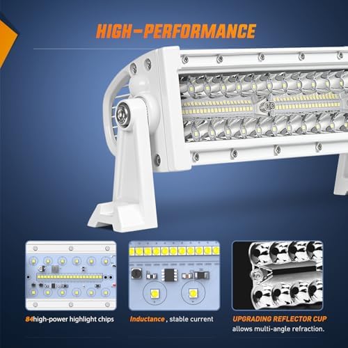 Nilight Marine LED Light Bar Navigation Lights 9.5 Inch White Spot Flood Combo Ponton Boat Deck Dock Lighting for Night Fishing T-top Stern Yacht Port Sailboat Trucks Tractors