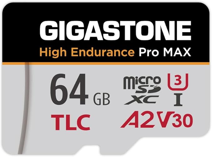 【5 Yrs Free Data Recovery】【Dash Cam】 GIGASTONE 64GB Micro SD Card, TLC High Endurance Pro MAX, Speed Up to 95MB/s, Compatible with REDTIGER Rove VIOFO VANTRUE PRUVEEO, MicroSDXC UHS-I A2 V30 U3