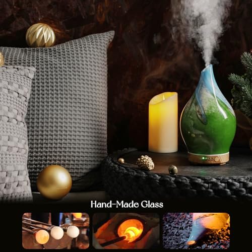 Porseme Essential Oil Diffuser 150ml Handmade Glass Diffuser 6H Runtime