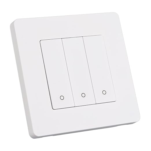 Jeanoko 3 Gang Smart Control Panel Compact Design Intelligent Switch for Home Automation System PVC Material (White)