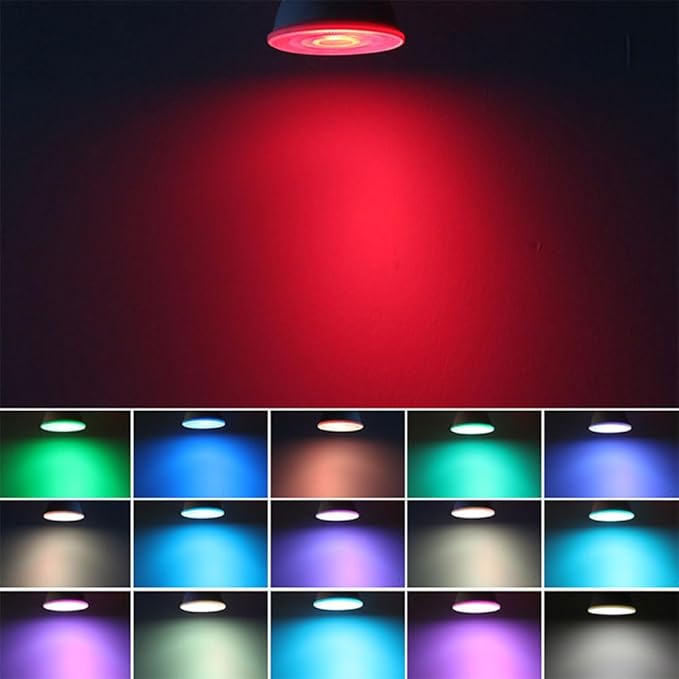 Par16 LED Color Changing Light Bulb with 24 Buttons Remote Control 50 Watt Equivalent E26 Base,16 Colors Dimmable RGB LED Spot Light Bulb with 5W