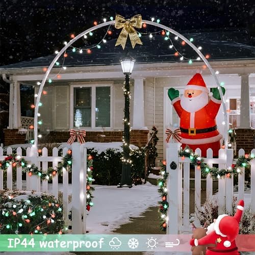 JMEXSUSS 33ft 100 LED Globe Red White and Green Christmas String Lights