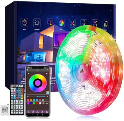 Ledagic Led Lights 65.6 ft (1 Roll), RGB Led Lights for Bedroom