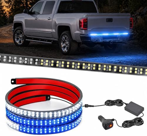 Nilight 60 Inch 360 LED Tailgate Strobe Light Strip Blue White