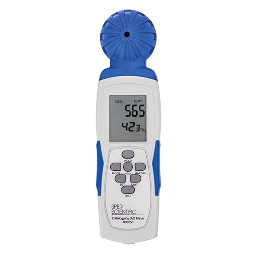 Sper Scientific Datalogging Indoor Air Quality (IAQ) Meter 800050 – Carbon Dioxide Monitor with NDIR, Records Temperature, Relative Humidity (RH) & CO2 for Offices, Factories, HVAC equipment & More