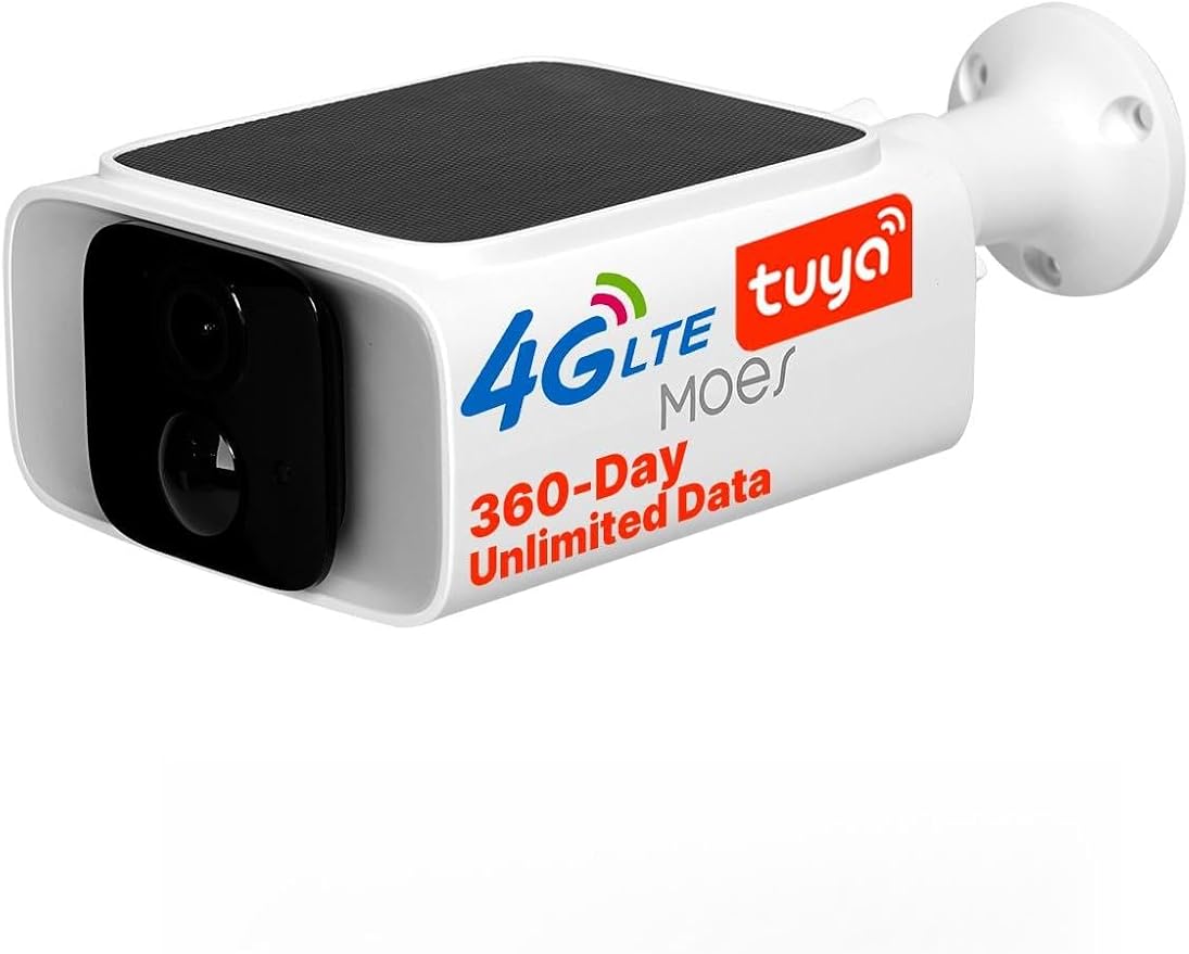 MOES 4G LTE Cellular Security Camera,360-Day Unlimited Data,No WiFi Needed