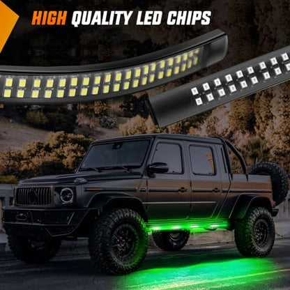 Nilight 2PCS 70 Inch Running Board LED Lights Strip Green White for Truck