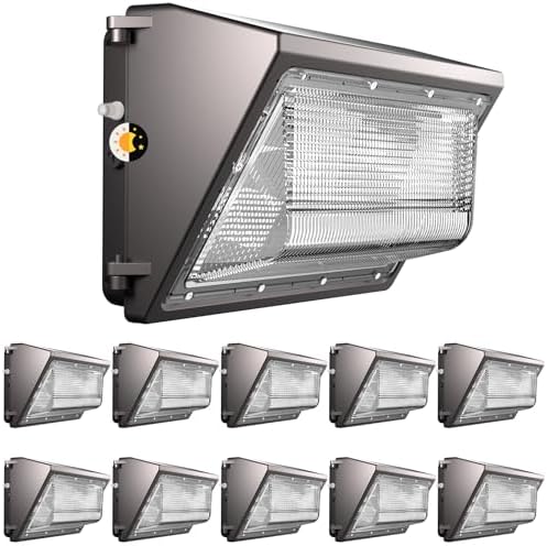Lightdot 10 Pack 200W LED Wall Pack Lights, Wall Mount Outdoor Exterior Lighting, 100-277V, 30000LM Dusk-to-Dawn, IP65 ETL, 60ft Coverage Area, Parking Lots, Building Exteriors, Yard/Warehouse