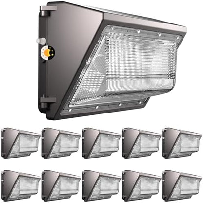 Lightdot 10 Pack 200W LED Wall Pack Lights, Wall Mount Outdoor Exterior Lighting, 100-277V, 30000LM Dusk-to-Dawn, IP65 ETL, 60ft Coverage Area, Parking Lots, Building Exteriors, Yard/Warehouse