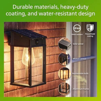 PHILIPS Solar LED Geri UltraEfficient Outdoor Wall Light, 1-Pack, Black