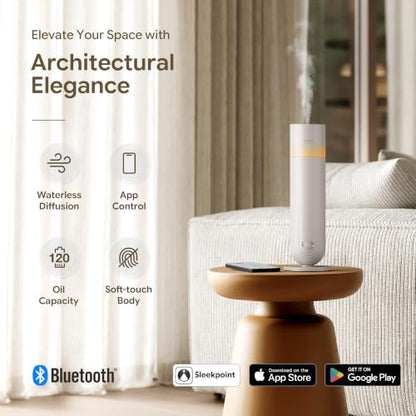 Airversa U1 Smart Tower Waterless Essential Oil Diffuser, Beige Gray