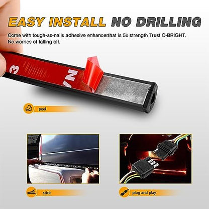 GOOACC 48"/49" Truck Tailgate Light Strip 90 LED Single Row Light