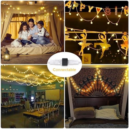 JMEXSUSS 100 LED Globe String Lights Indoor Bedroom, 33ft Classroom Lights (Pack of 2)