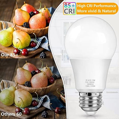 MAXvolador A19 LED Light Bulbs, 100 Watt Equivalent, Warm White 2700K, 1500 Lumens, E26 Base, Non-Dimmable, 13W Bright LED Bulbs, 4-Pack
